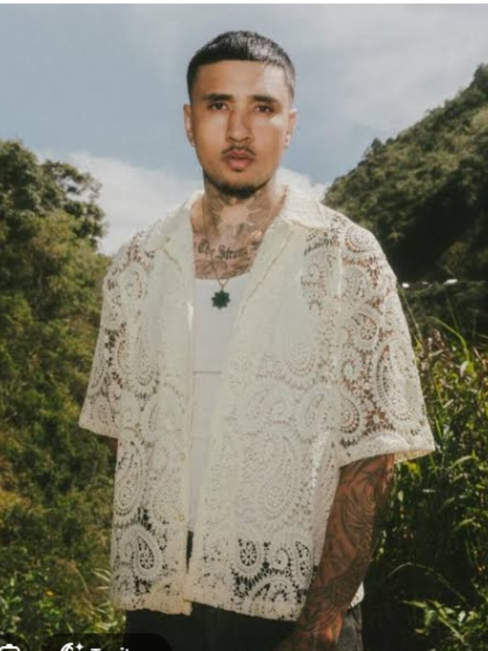 NWOT NOSTALGIA Cream Paisley Button Up Shirt All Lace Short Sleeve S